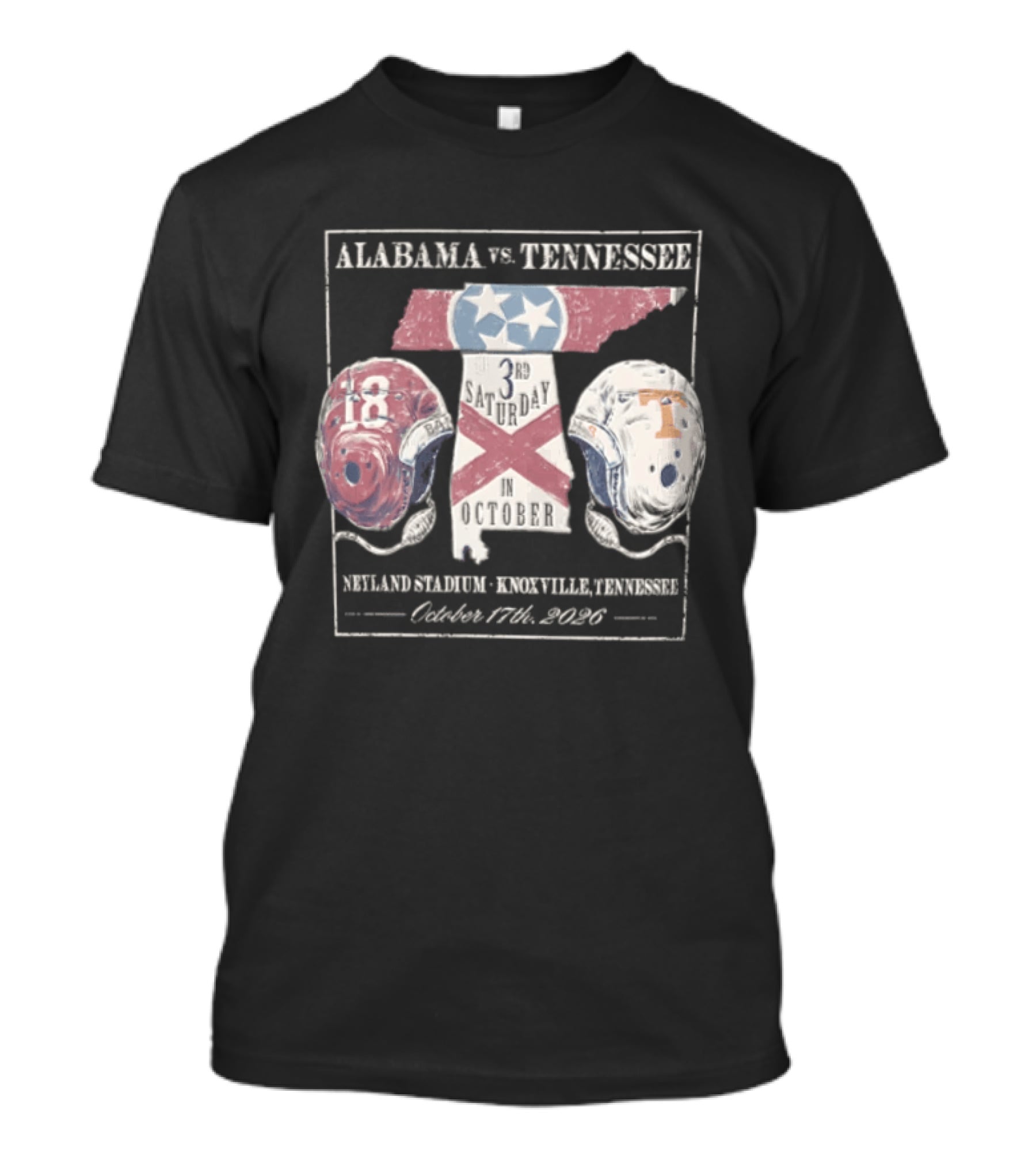 Alabama Vs Tennessee October 17th 2020 NCAA Football Rivalry Neyland Stadium Knoxville T-Shirt