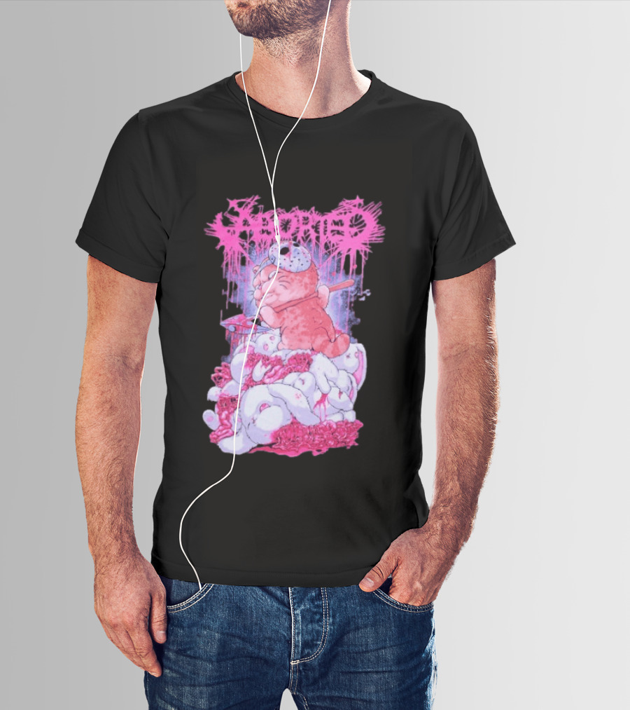 Aborted Murder Kitty Masked Plush With Axe Bunny Pile T-Shirt