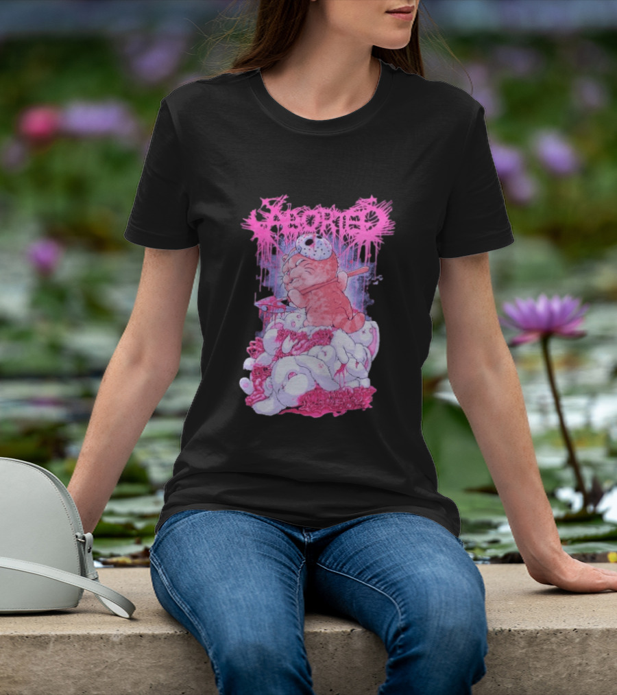 Aborted Murder Kitty Masked Plush With Axe Bunny Pile T-Shirt