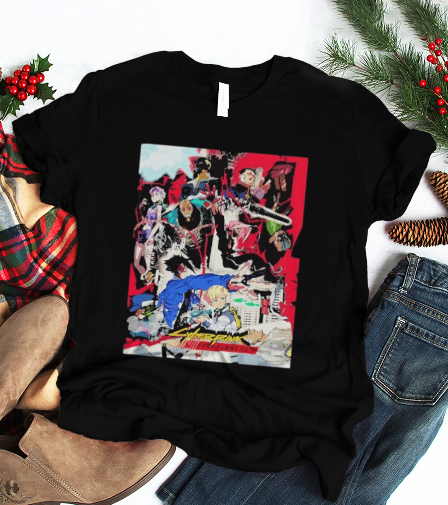 Cyberpunk Edgerunners 2 Only On Netflix October 20 2026 Anime Characters And Action Scenes T-Shirt