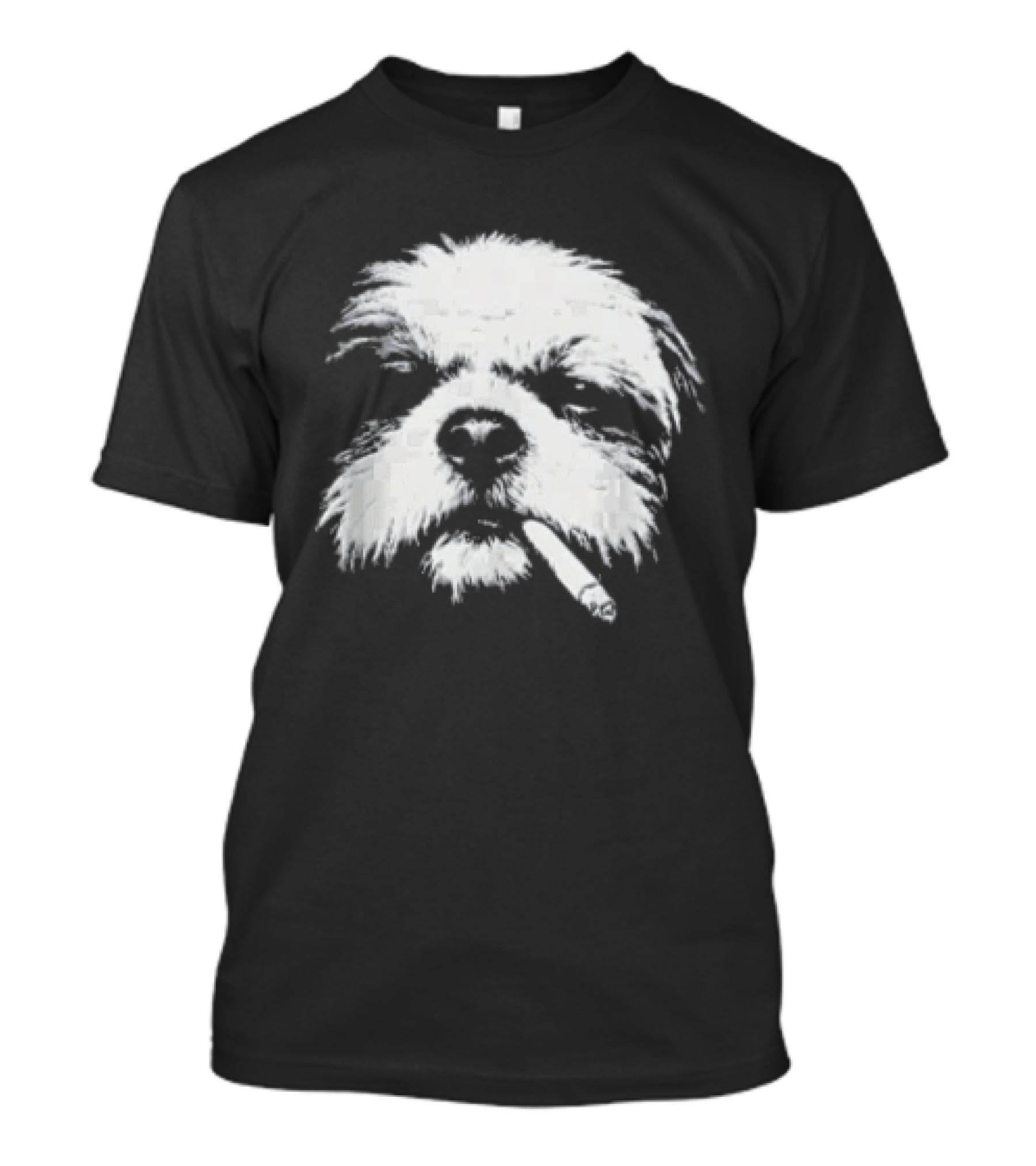 Shih Tzu Dog Smoking Cigarette Face T-Shirt