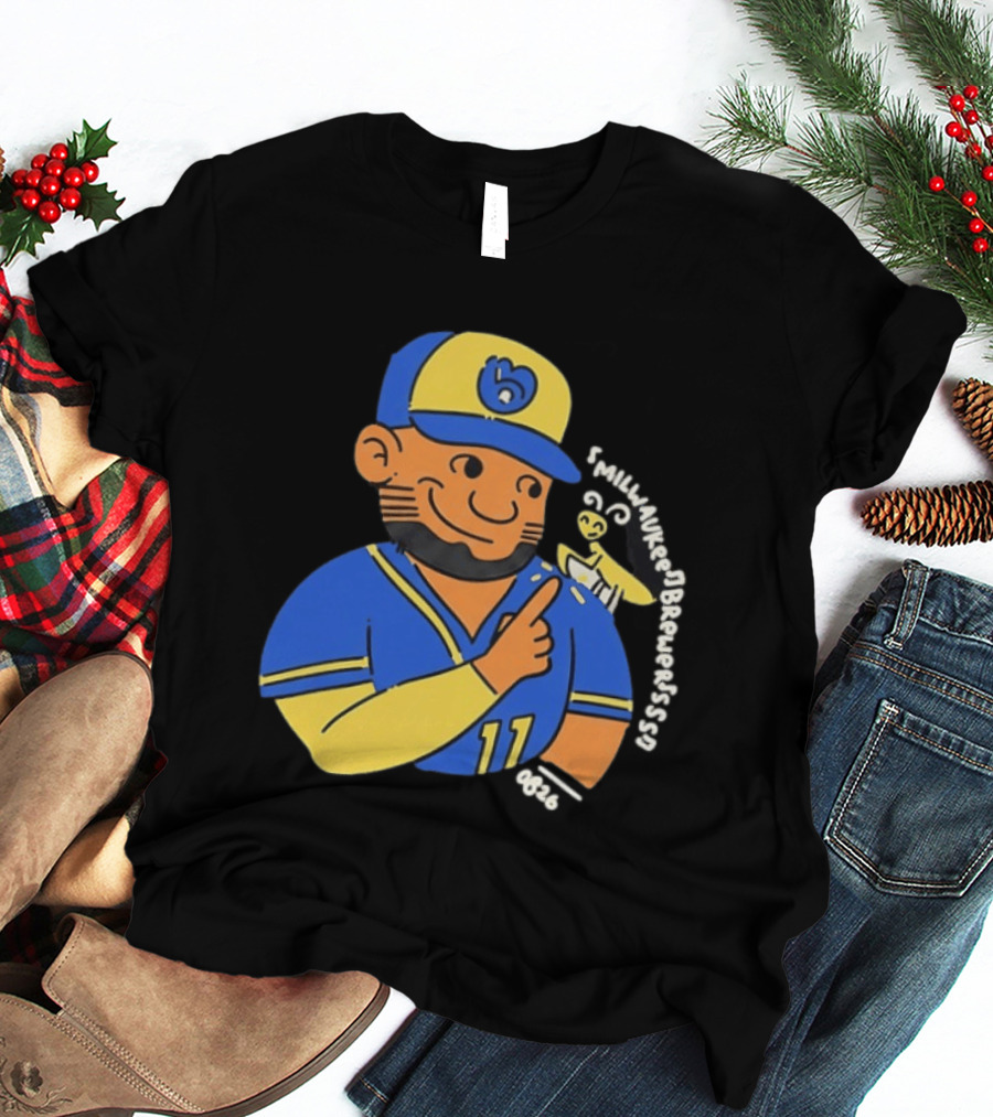 Milwaukee Brewers Jackson Chourio Smilwaukee Brewerssss 0626 Baseball Player Cartoon T-Shirt