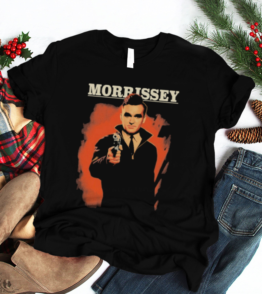 Morrissey Pistol Tour Man With Gun Red T-Shirt