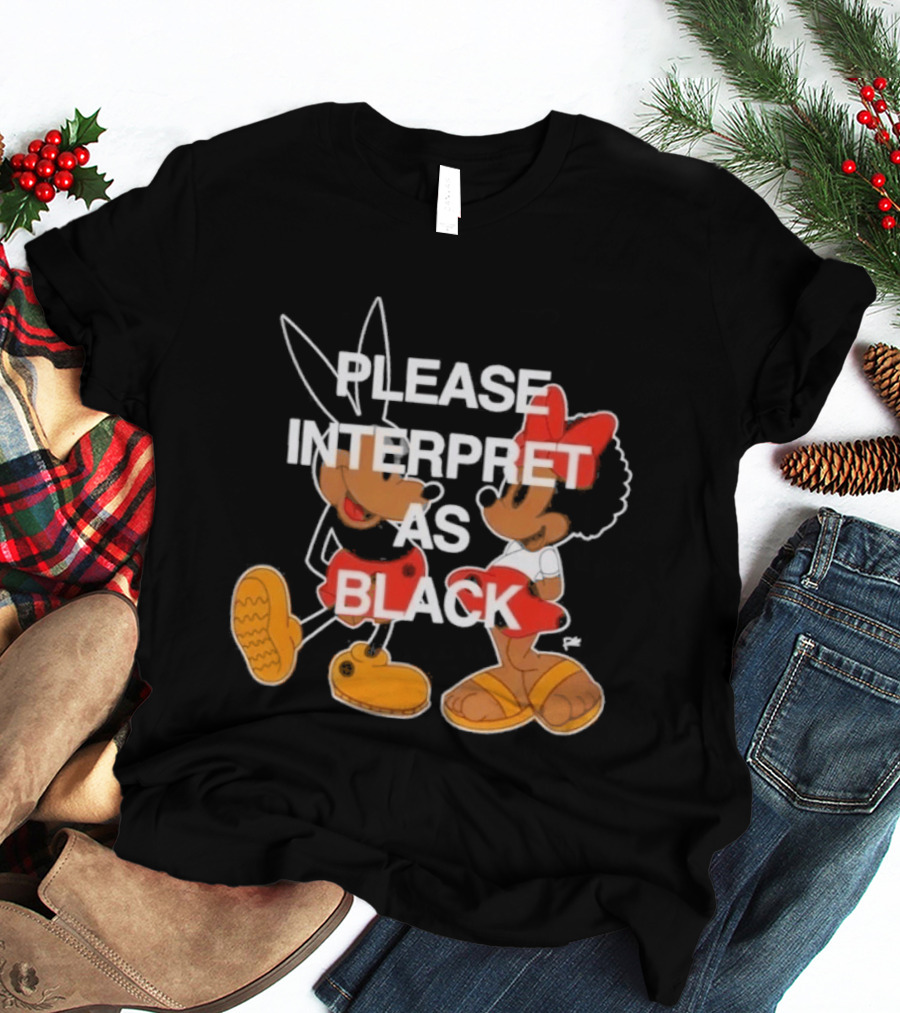 Please Interpret As Black Cartoon Characters Red Outlines T-Shirt