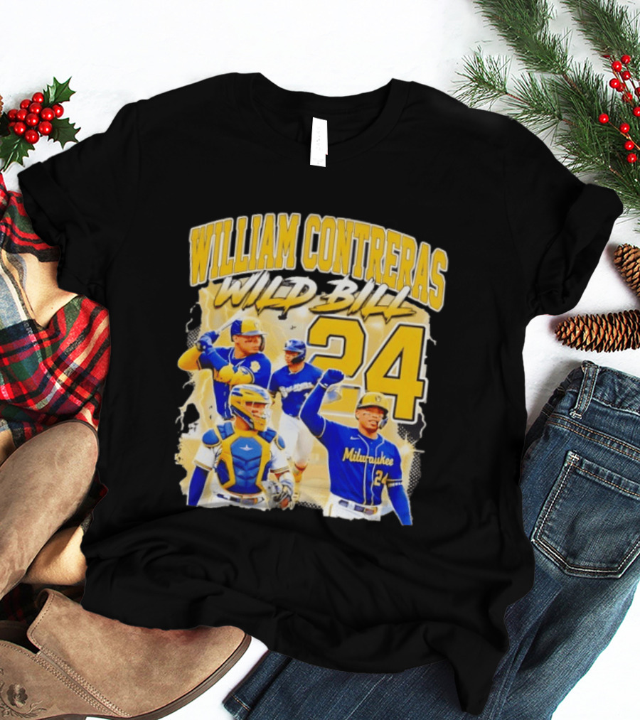 William Contreras Wild Bill Milwaukee 24 Player Collage T-Shirt
