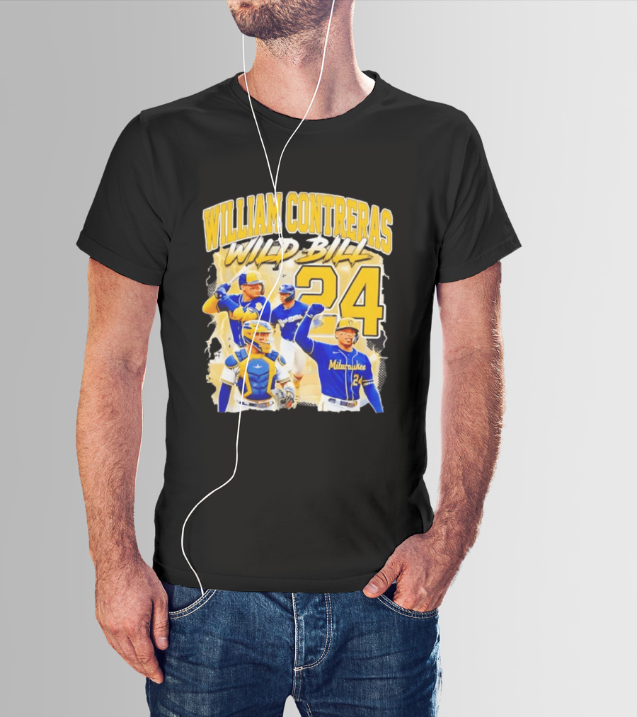William Contreras Wild Bill Milwaukee 24 Player Collage T-Shirt