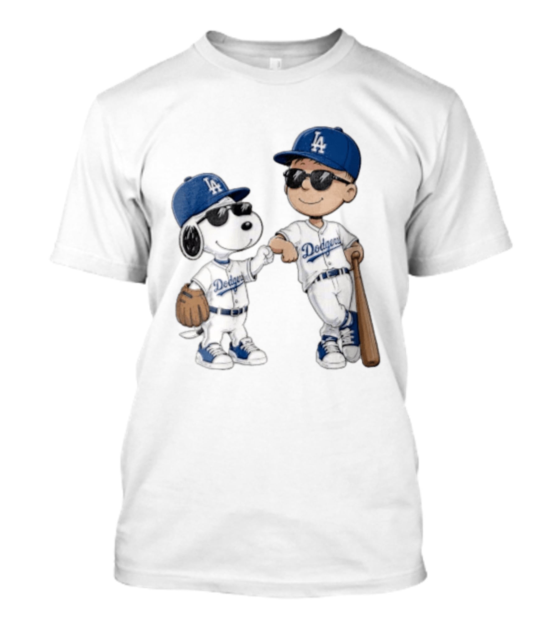 Los Angeles Dodgers Snoopy And Kid Baseball Team Spirit T-Shirt