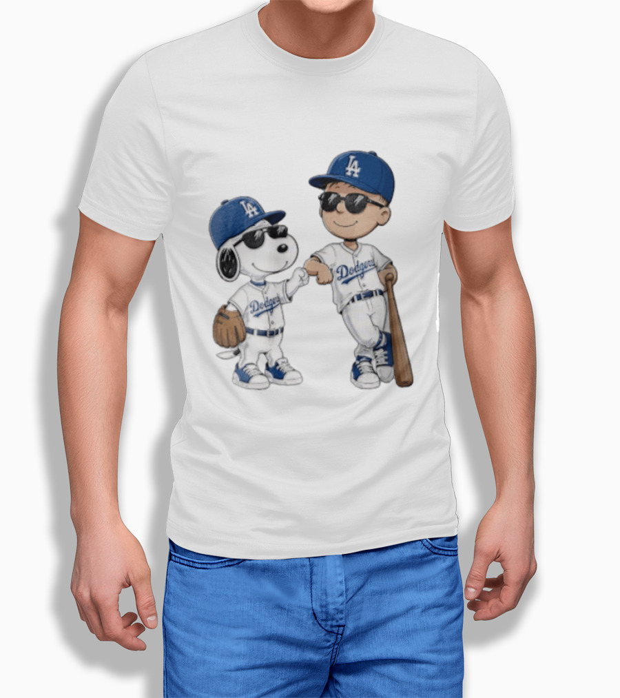 Los Angeles Dodgers Snoopy And Kid Baseball Team Spirit T-Shirt