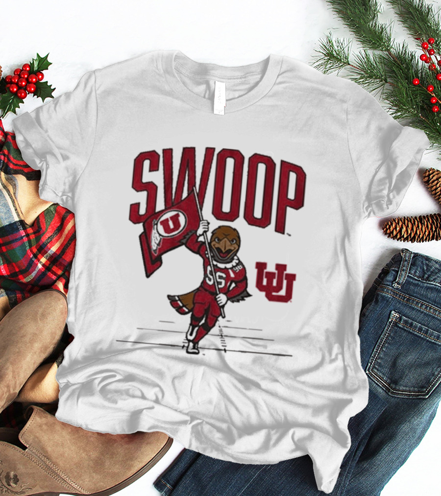 Swoop Utah Utes Mascot Running With Flag T-Shirt