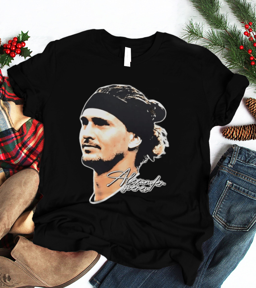 Alexander Zverev Tennis Player Portrait With Signature T-Shirt