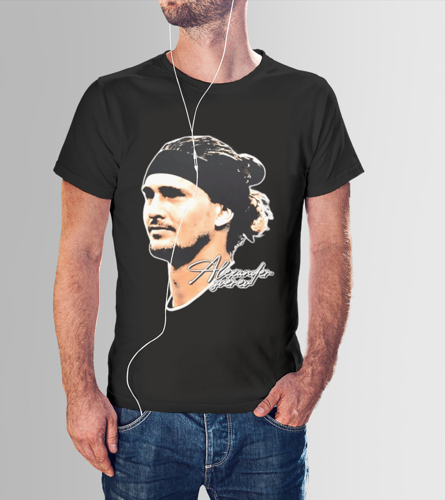 Alexander Zverev Tennis Player Portrait With Signature T-Shirt