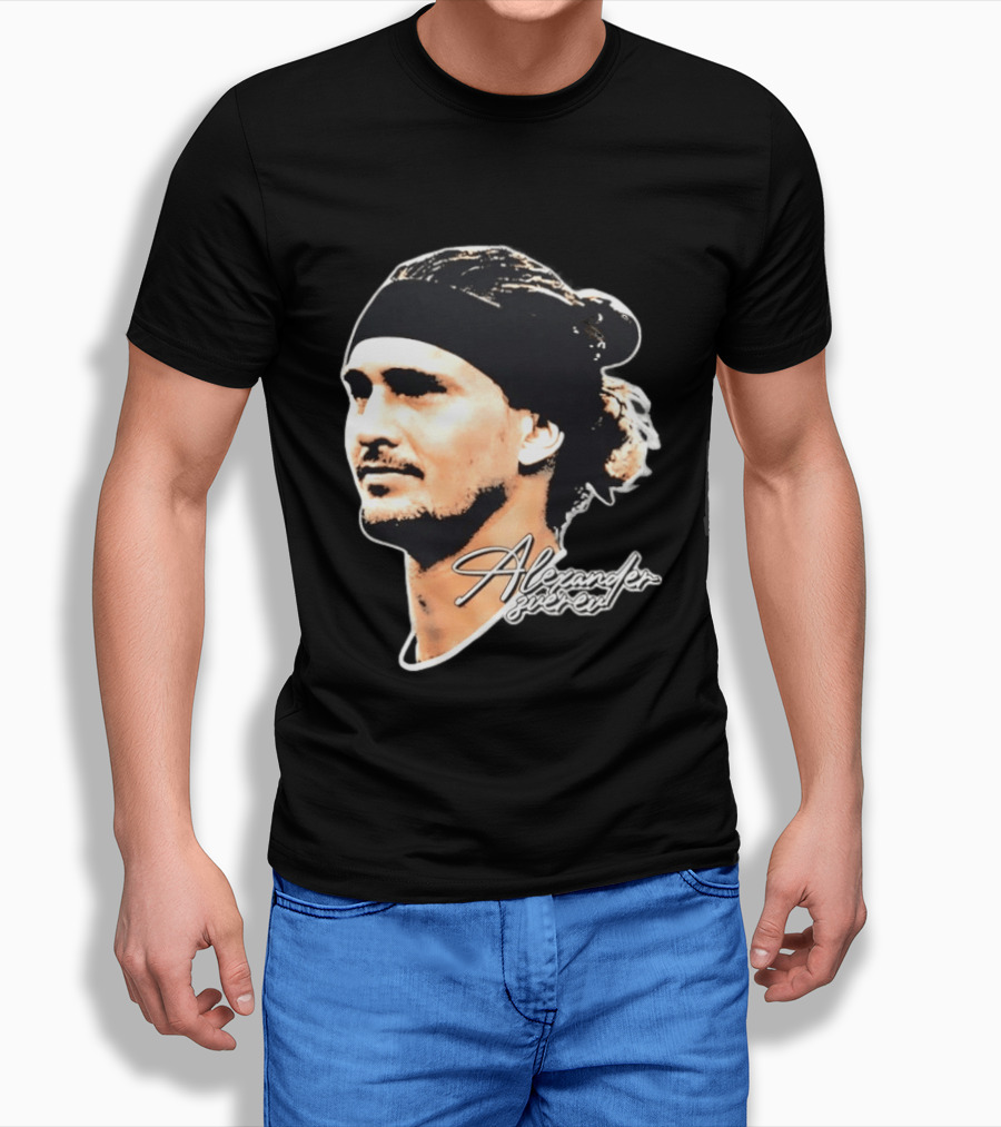 Alexander Zverev Tennis Player Portrait With Signature T-Shirt