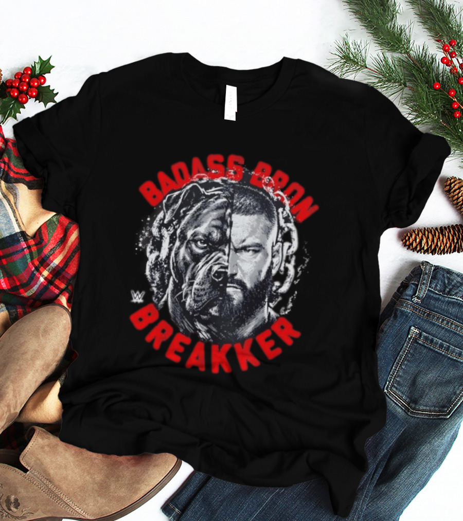 Badass Bron Breakker WWE Bulldog Face Split T-Shirt