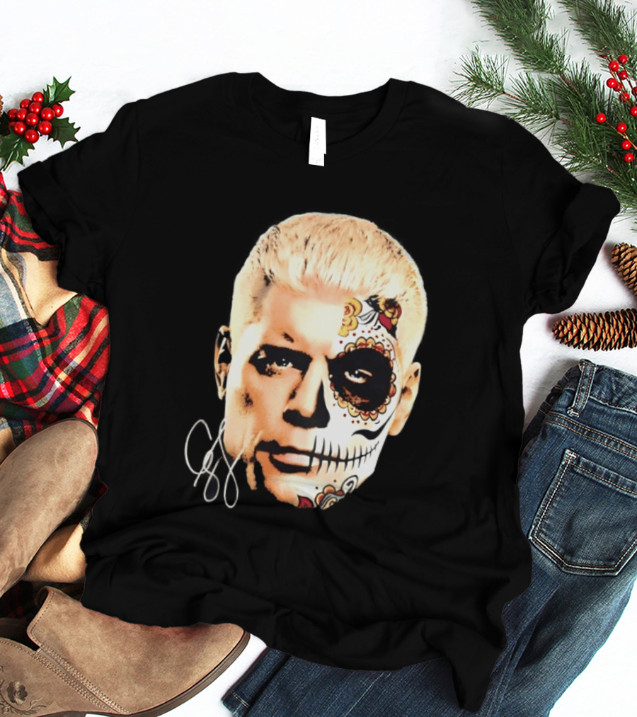 Cody Rhodes Dia De Muertos Sugar Skull Facepaint T-Shirt