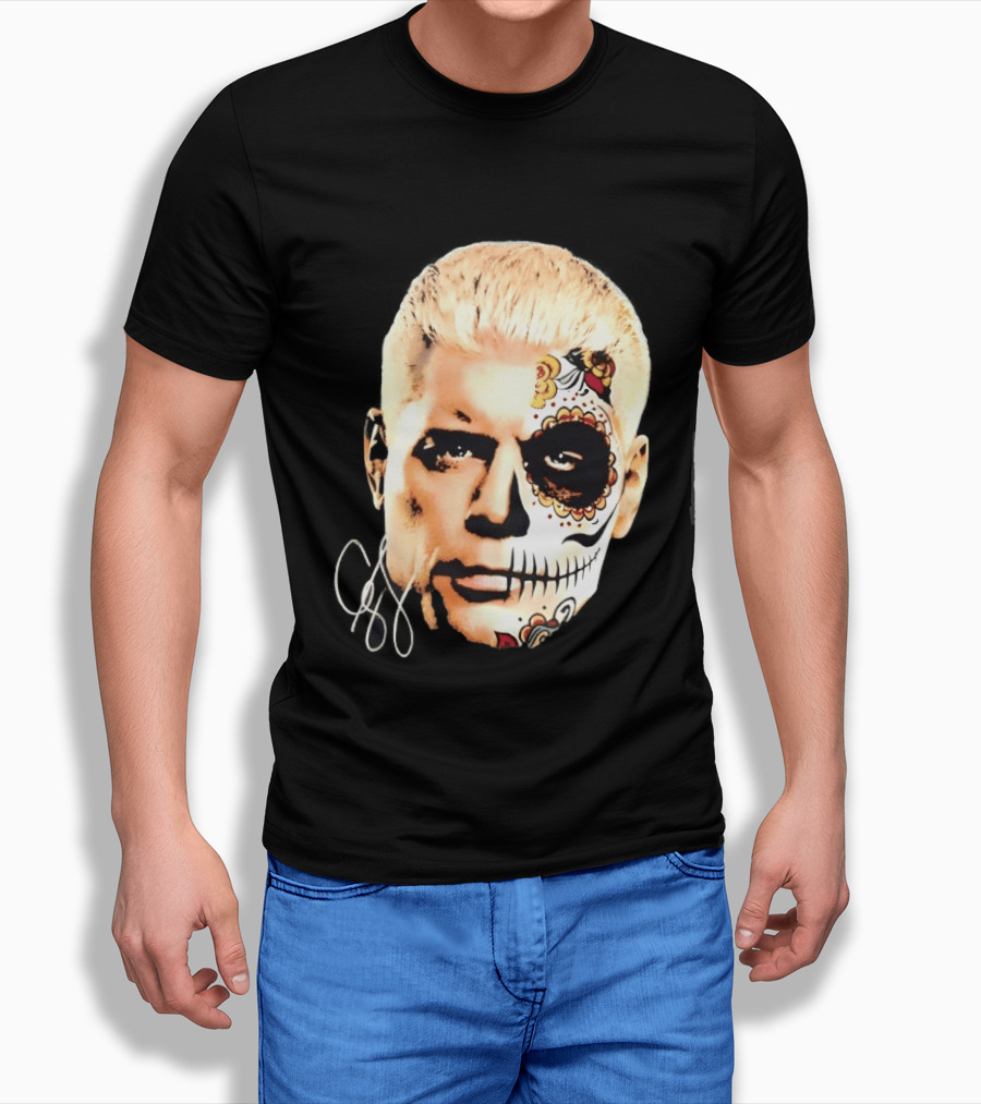 Cody Rhodes Dia De Muertos Sugar Skull Facepaint T-Shirt