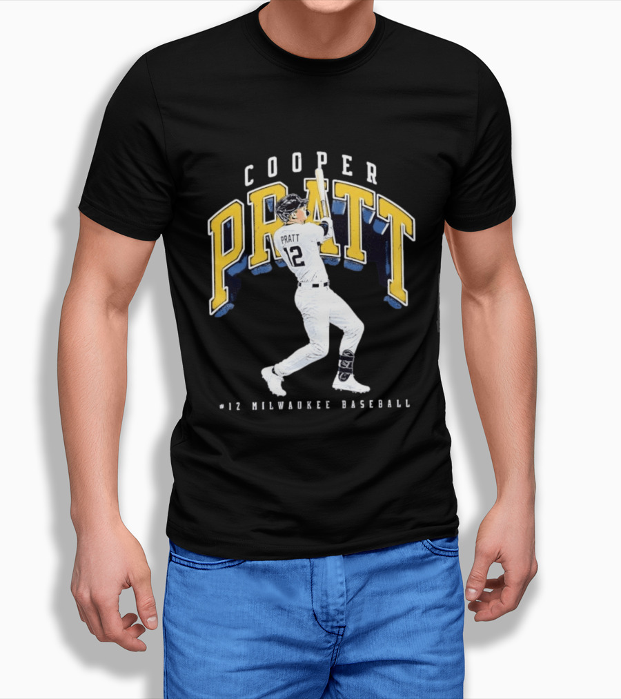 Cooper Pratt 12 Milwaukee Baseball Brewers Collegiate T-Shirt