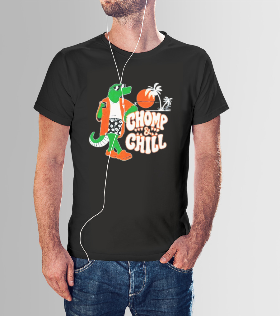 Florida Gators Chomp And Chill Retro Alligator Relaxation Scene T-Shirt