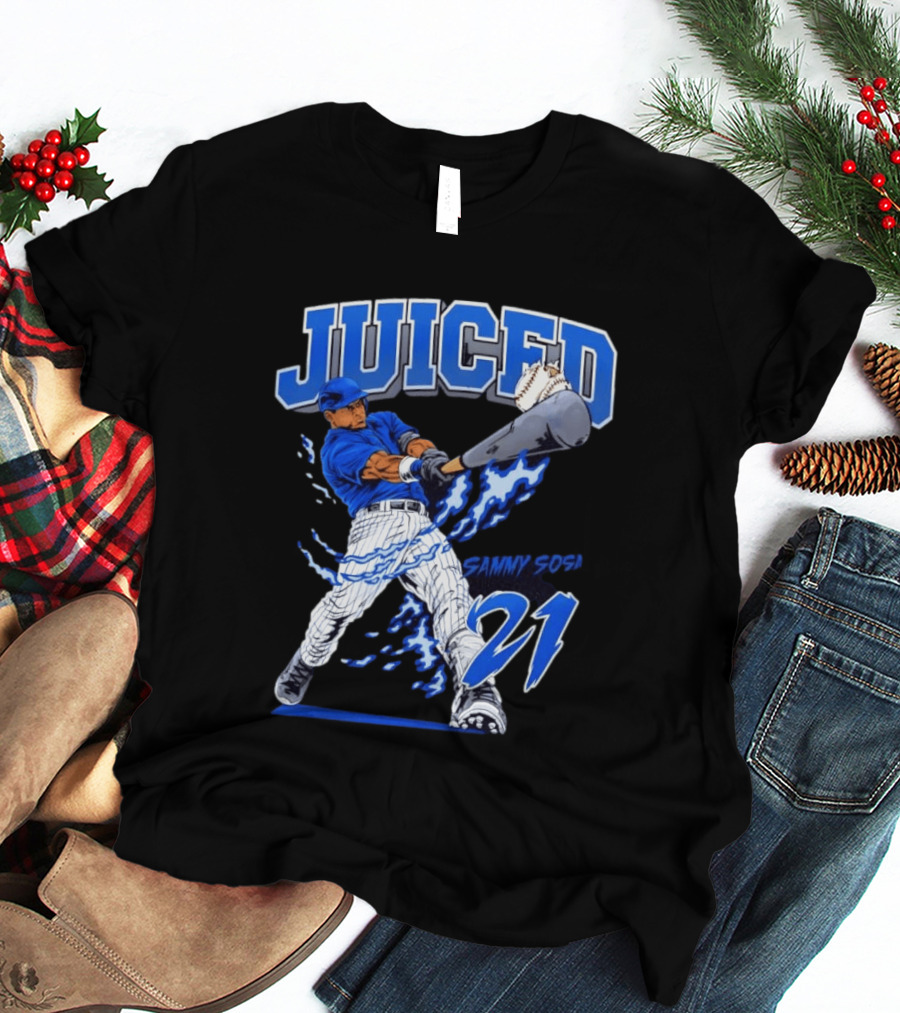 Sammy Sosa 21 Juiced Baseball Chicago Cubs Power Hitter T-Shirt
