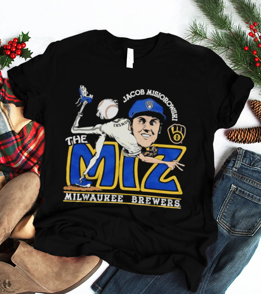 Milwaukee Brewers Jacob Misiorowski The Miz Caricature Baseball T-Shirt
