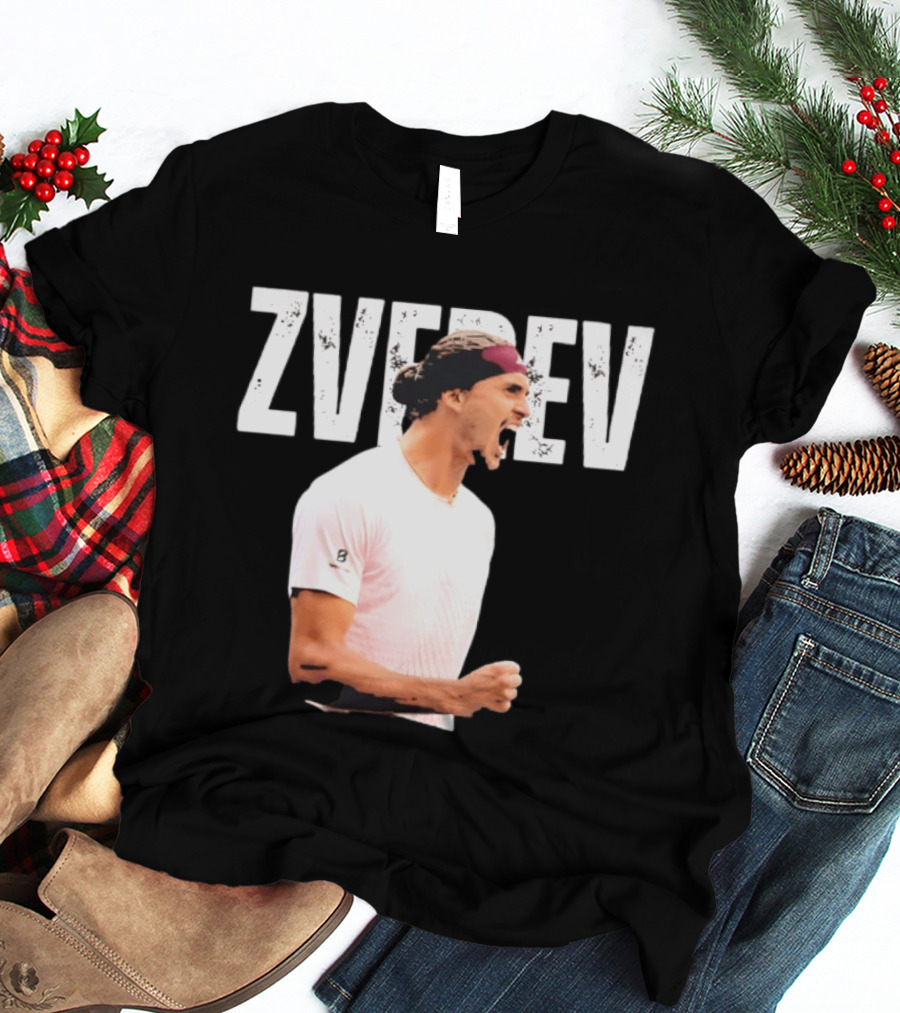 Zverev Tennis Athlete Action Pose With Headband T-Shirt