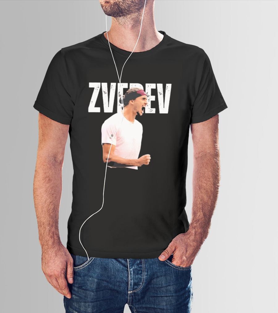 Zverev Tennis Athlete Action Pose With Headband T-Shirt