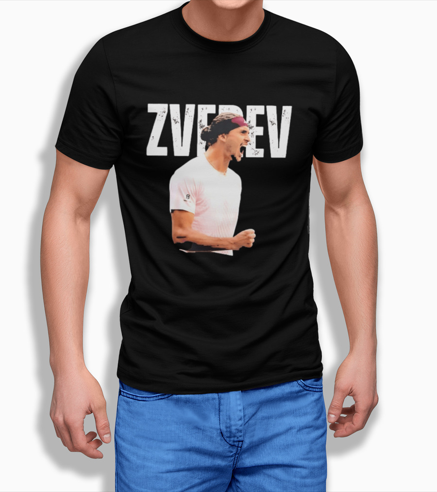 Zverev Tennis Athlete Action Pose With Headband T-Shirt