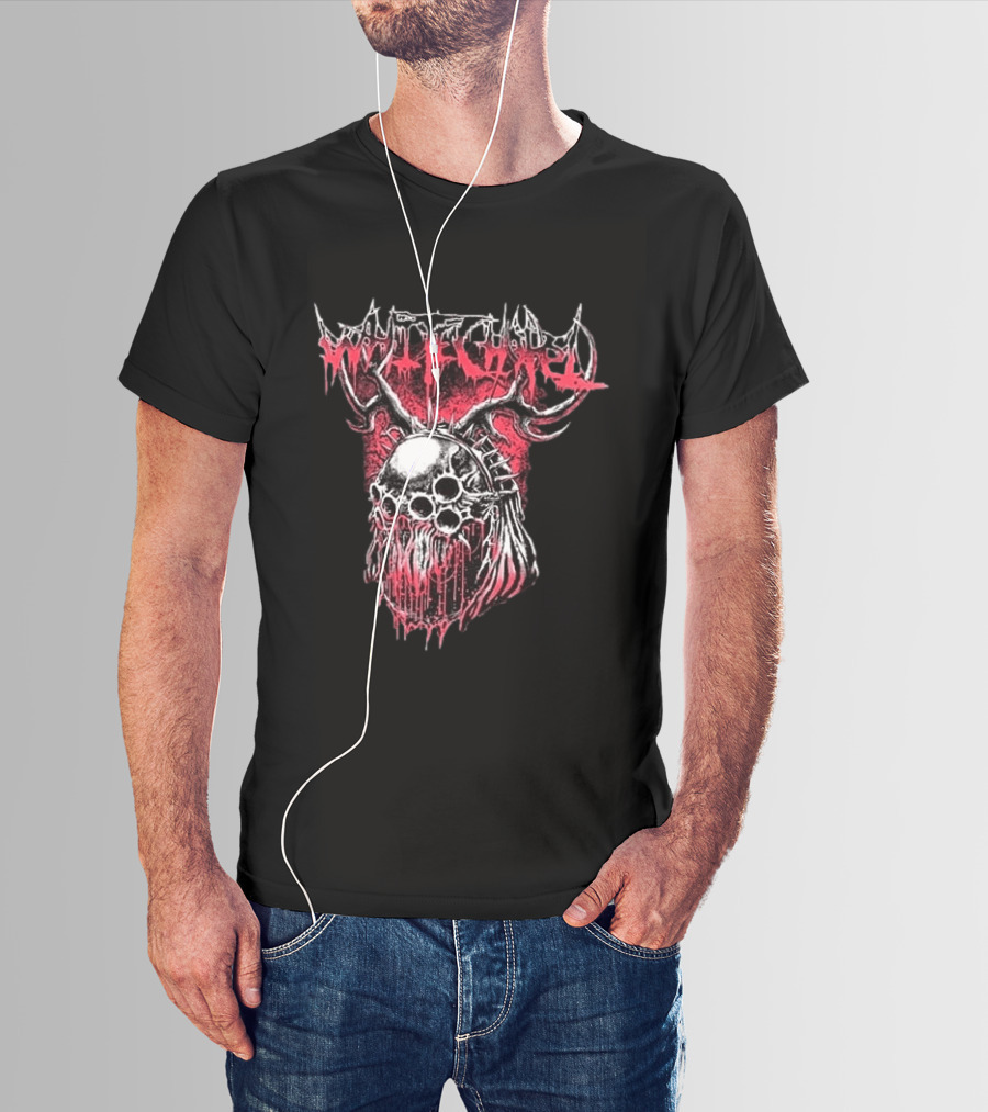 Original Whitechapel Australia Tour 2026 Antler Skull T-Shirt