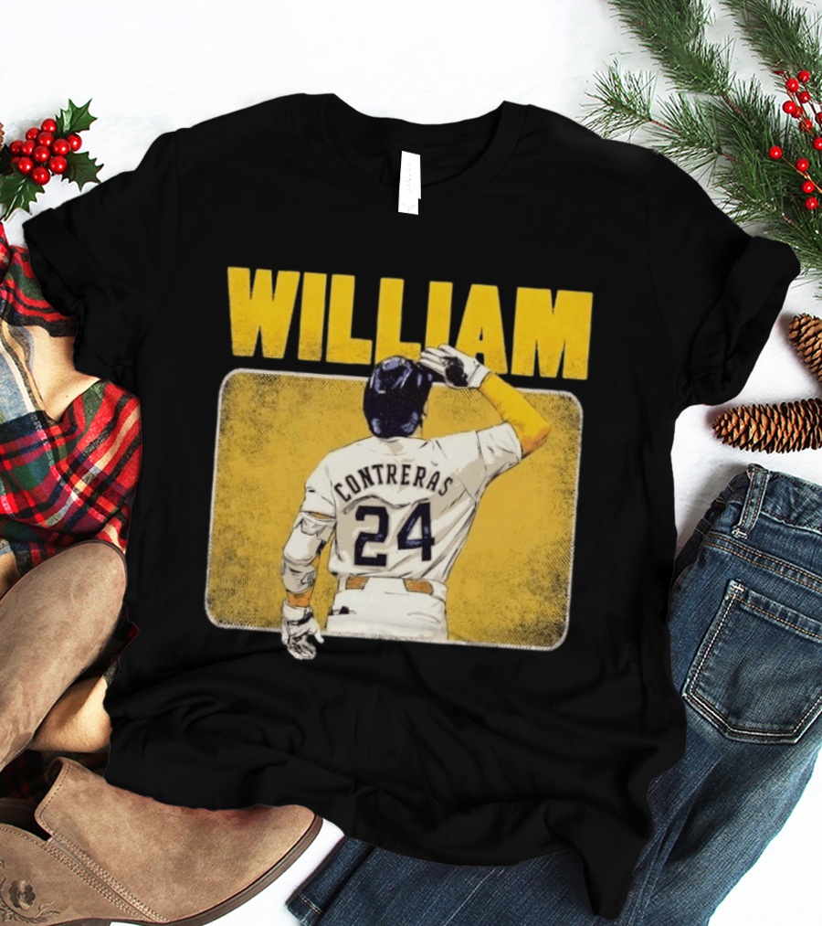 William Contreras 24 Milwaukee Brewers Baseball Highlight T-Shirt