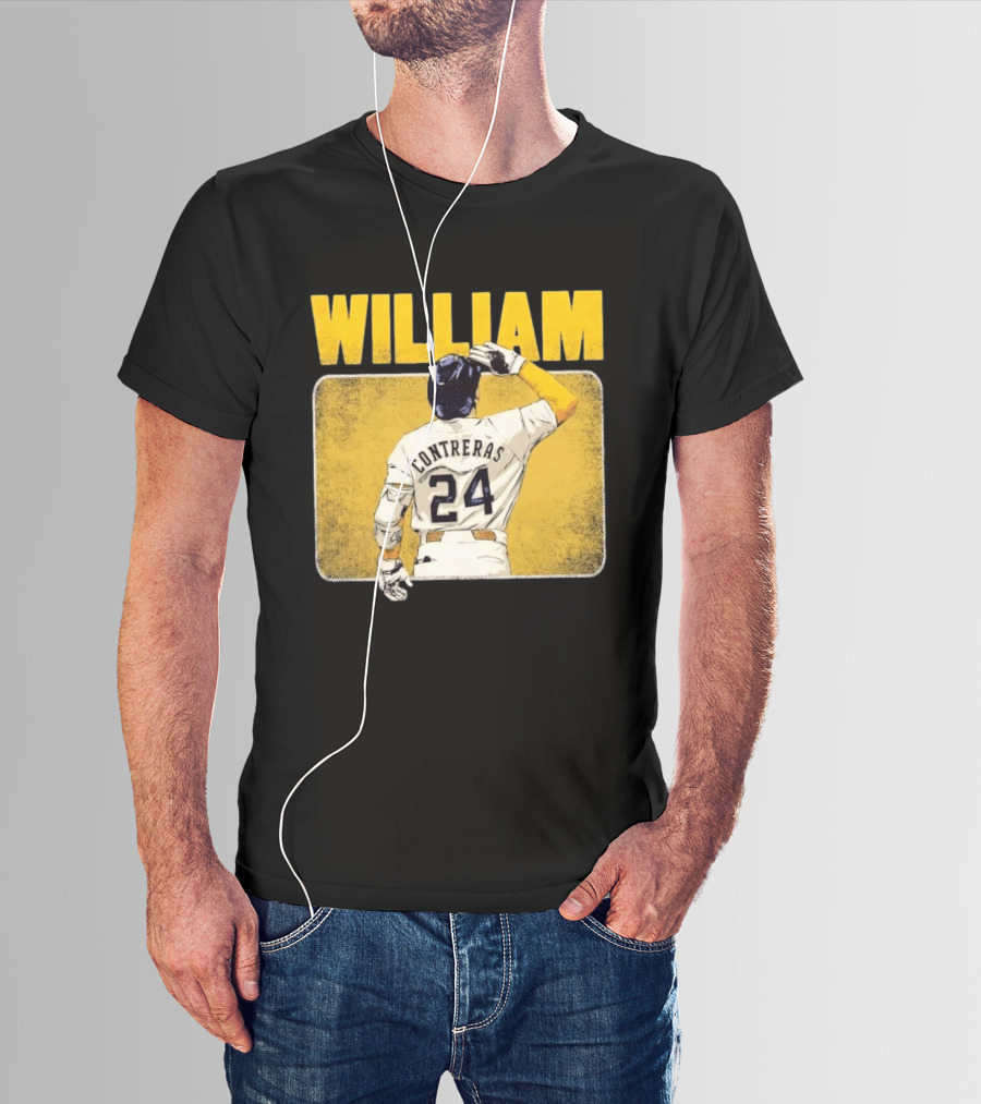 William Contreras 24 Milwaukee Brewers Baseball Highlight T-Shirt