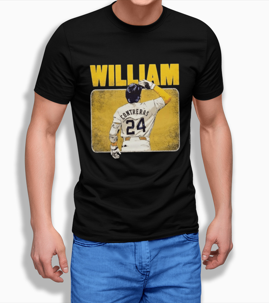 William Contreras 24 Milwaukee Brewers Baseball Highlight T-Shirt
