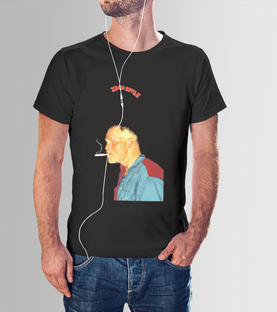 Zach Bryan Smoking Vintage Denim T-Shirt