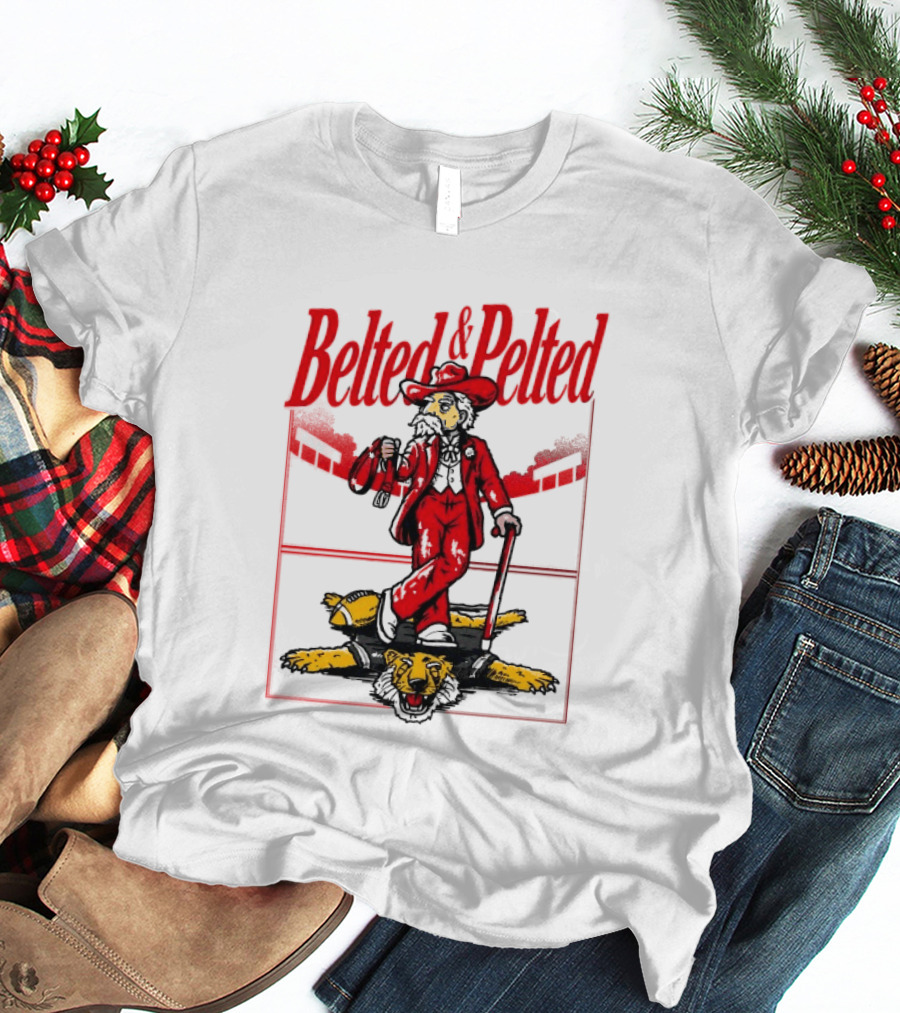 Ole Miss Rebels Belted And Pelted Mascot Stomping Missouri Tigers T-Shirt