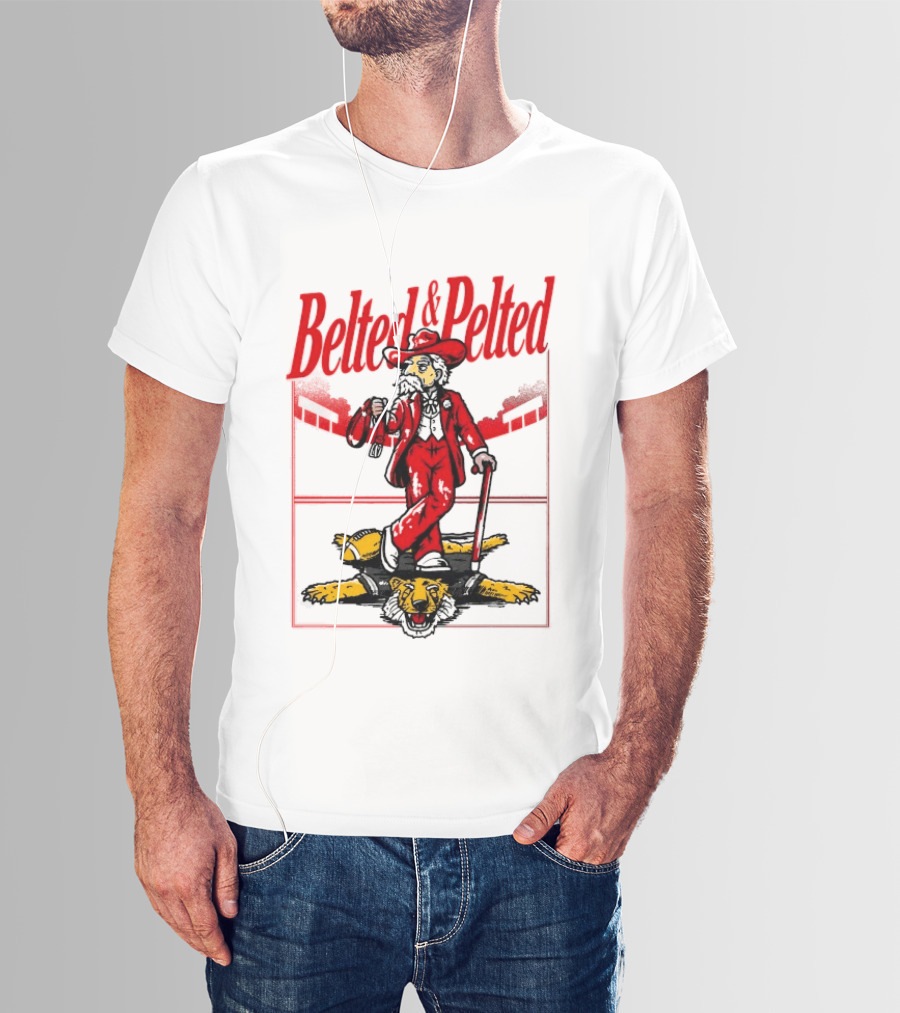 Ole Miss Rebels Belted And Pelted Mascot Stomping Missouri Tigers T-Shirt