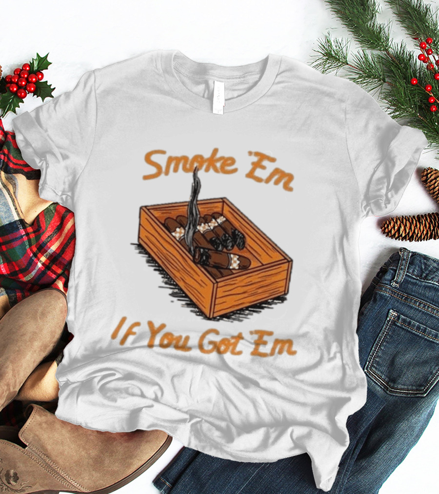 Tennessee Volunteers Smoke Em If You Got Em Cigar Box T-Shirt