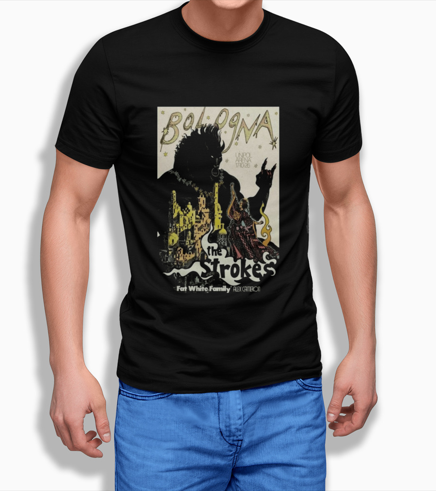 Bologna Concert The Strokes Unipol Arena 10.17.26 Fat White Family Alex Cameron T-Shirt