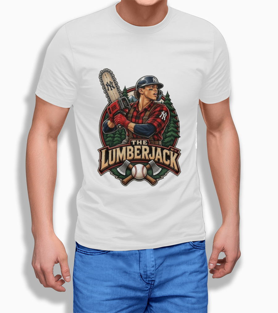 Giancarlo Stanton New York Yankees The Lumberjack Chainsaw Baseball Player T-Shirt
