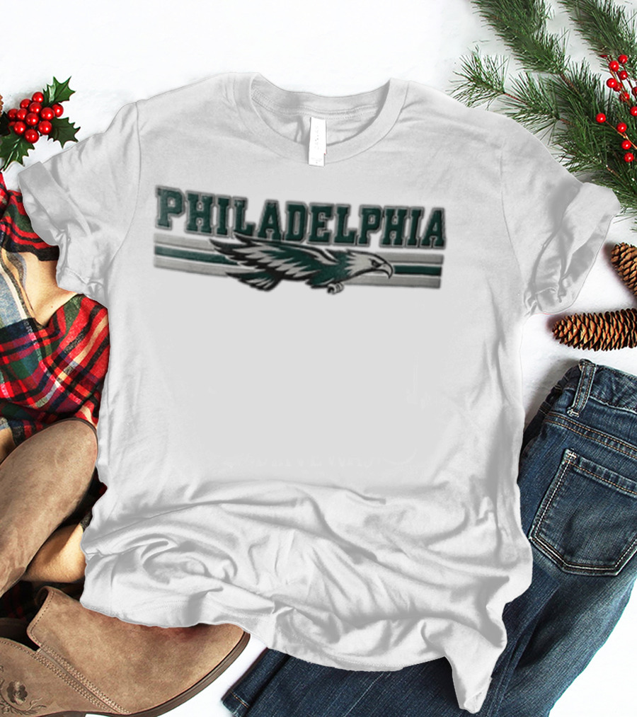 Philadelphia Eagles Flying Eagle Horizontal Stripes T-Shirt