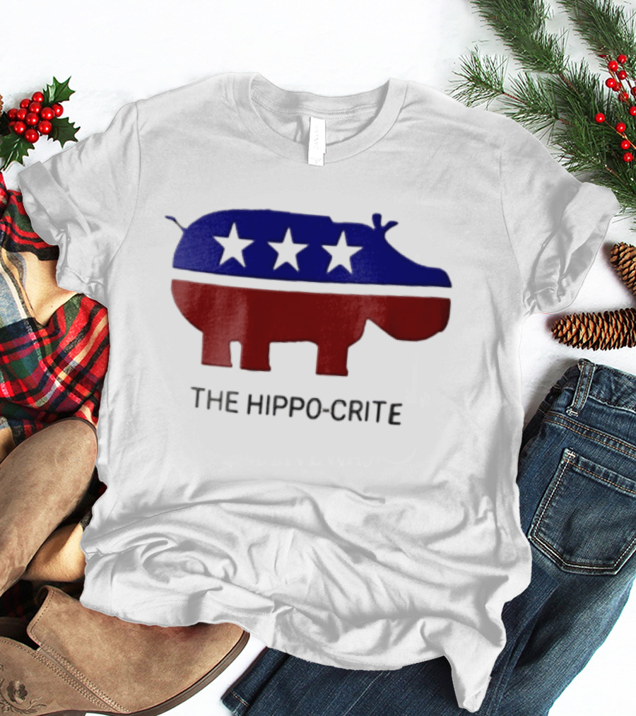 The Hippo Crite Hippo Red White Blue Stars T-Shirt