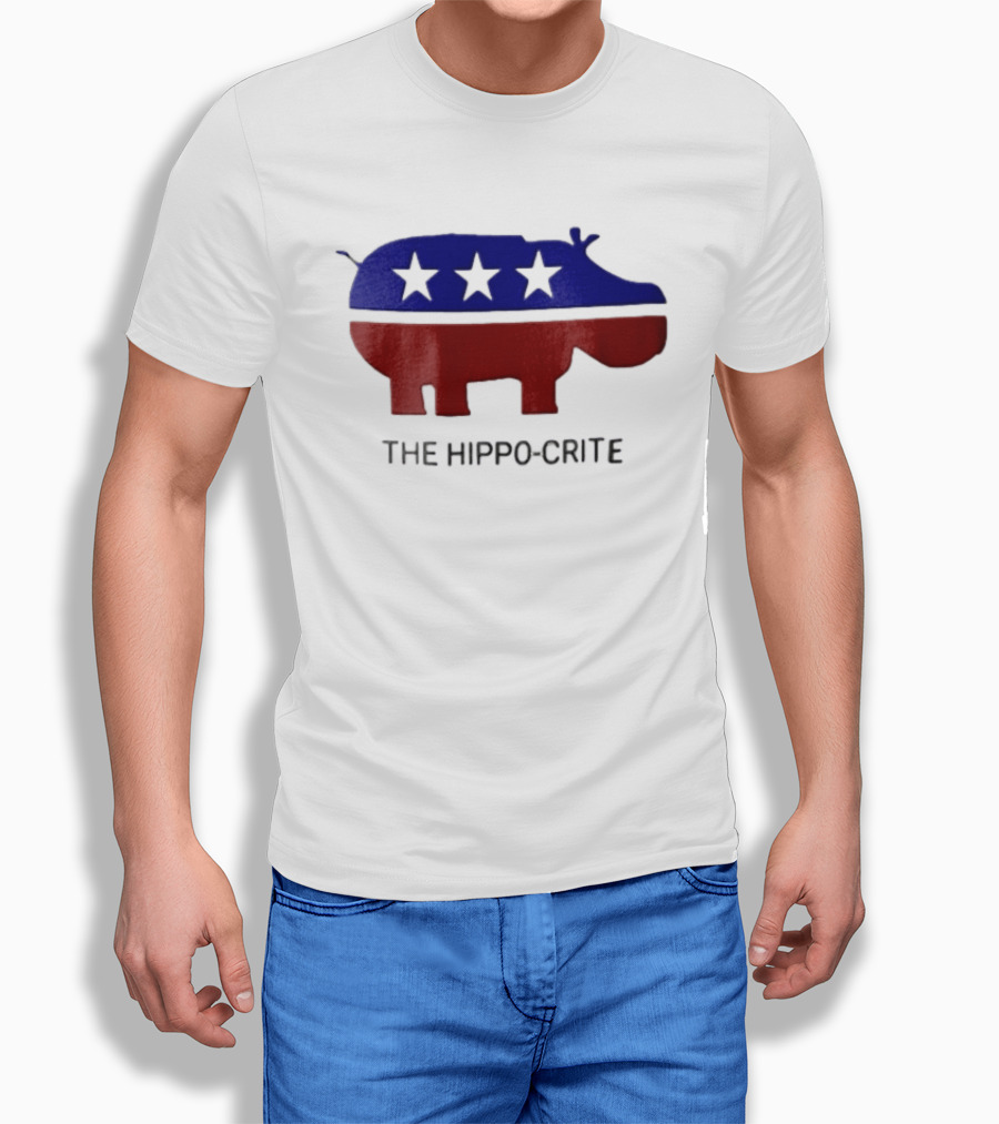 The Hippo Crite Hippo Red White Blue Stars T-Shirt