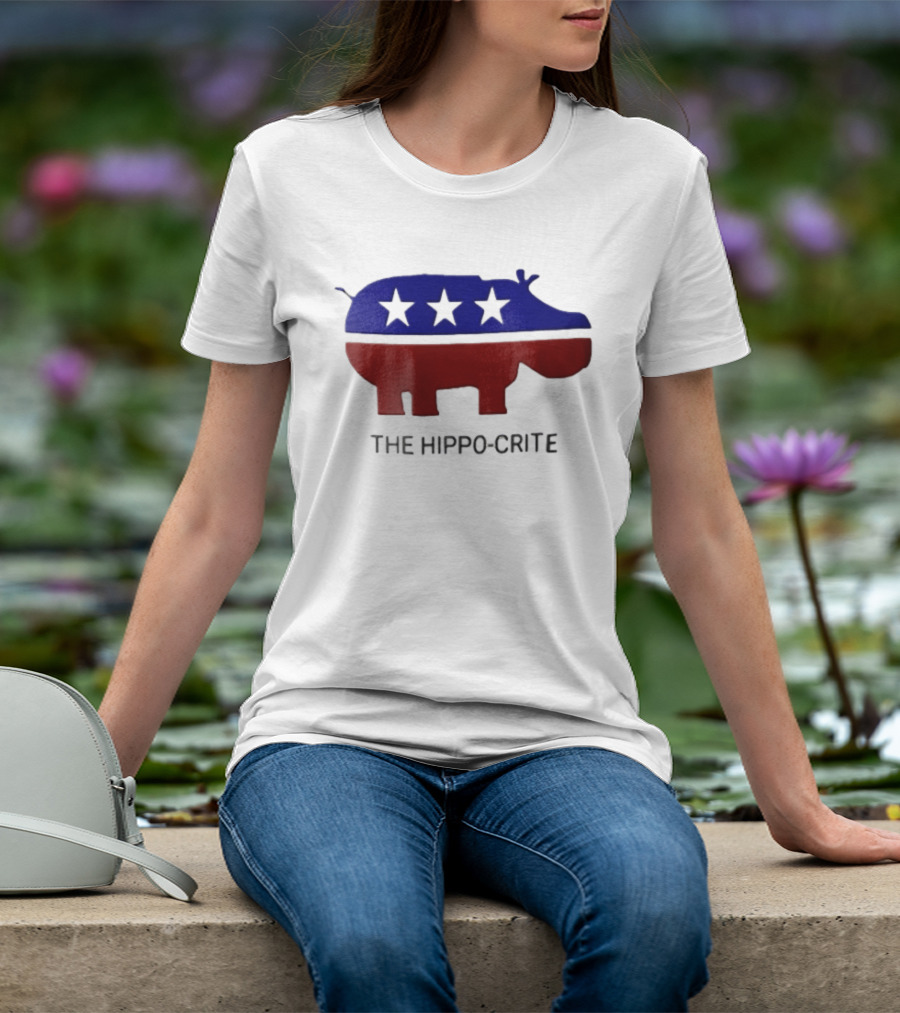 The Hippo Crite Hippo Red White Blue Stars T-Shirt