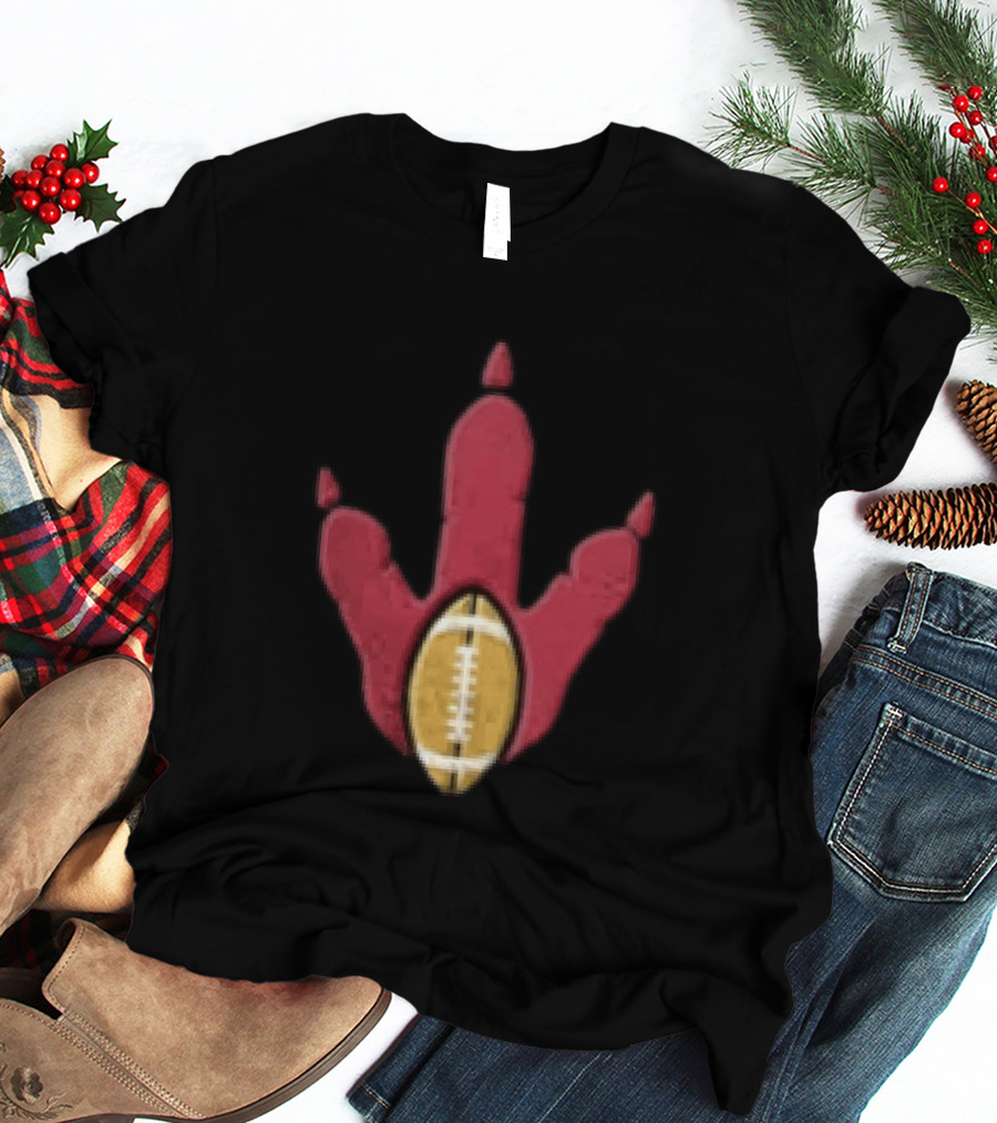 Arizona Cardinals Tyrannosaurus Rex Football Paw Print T-Shirt