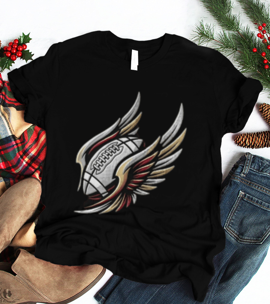 Atlanta Falcons Winged Football Eagle Stadium Lightning T-Shirt