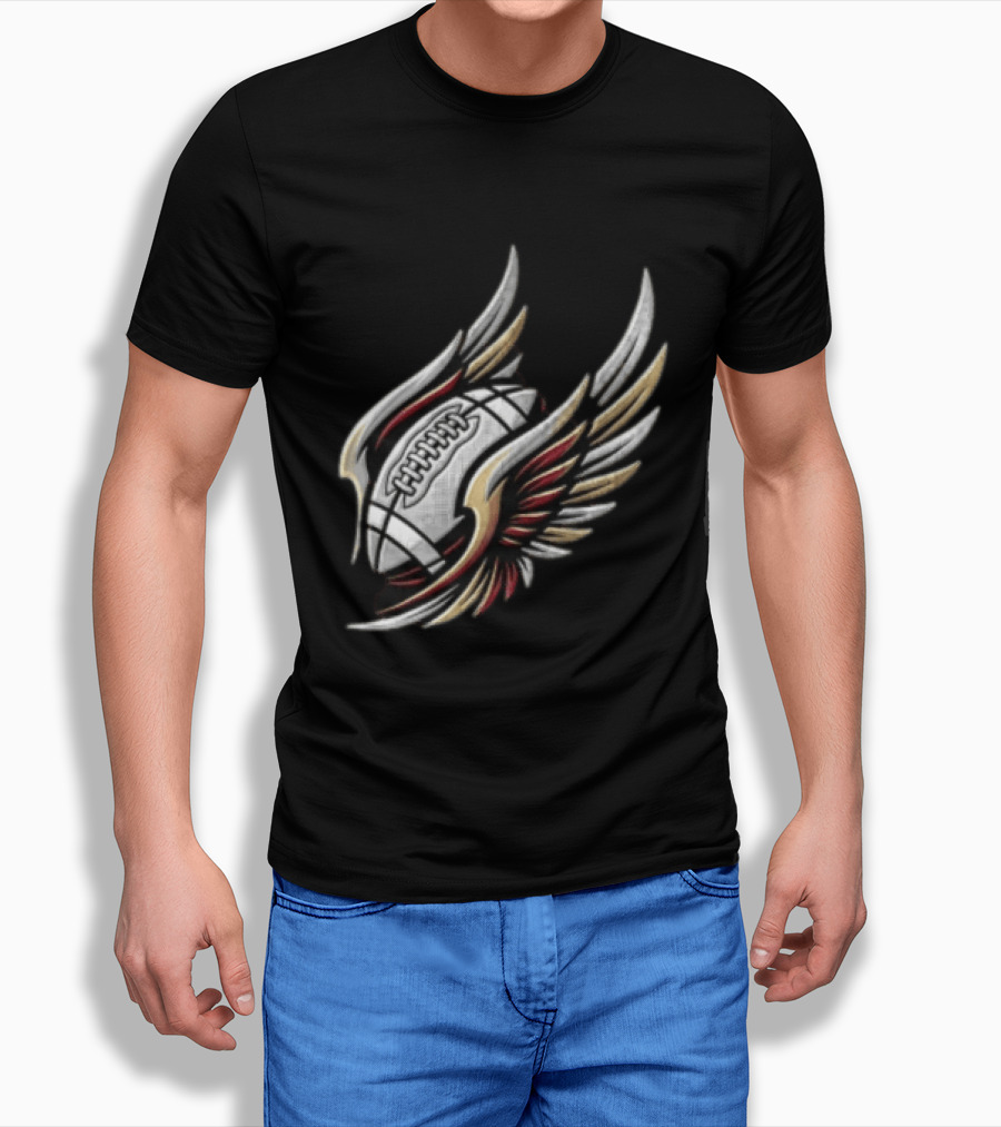 Atlanta Falcons Winged Football Eagle Stadium Lightning T-Shirt