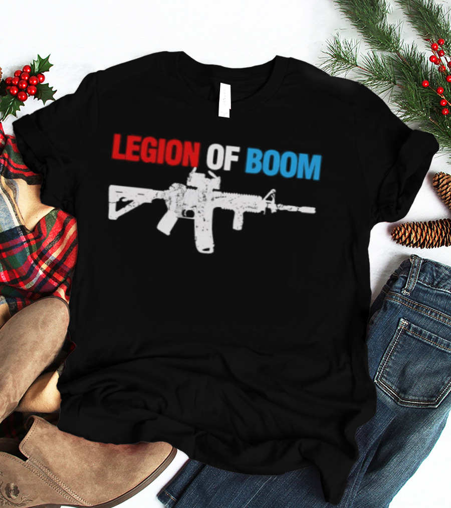 Legion Of Boom Rifle Graphic Red White Blue T-Shirt