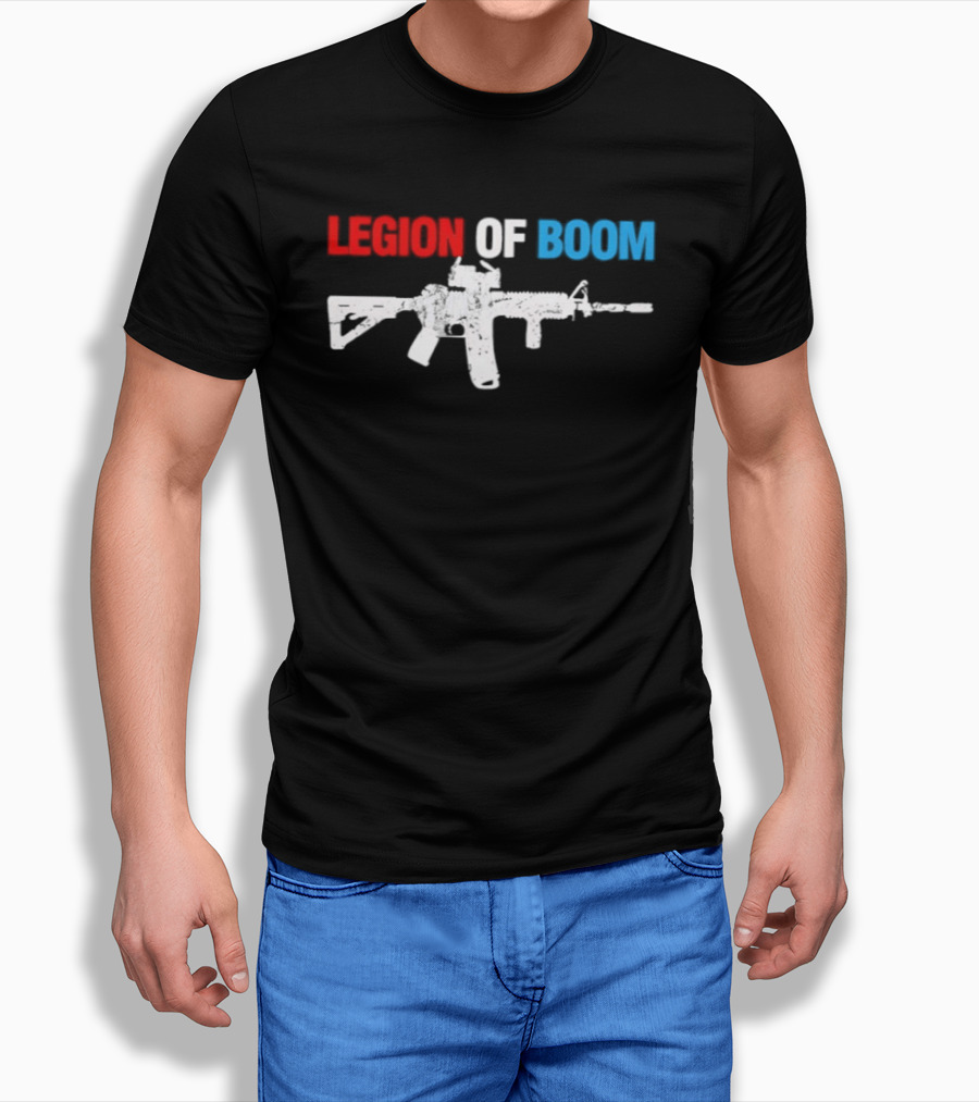 Legion Of Boom Rifle Graphic Red White Blue T-Shirt