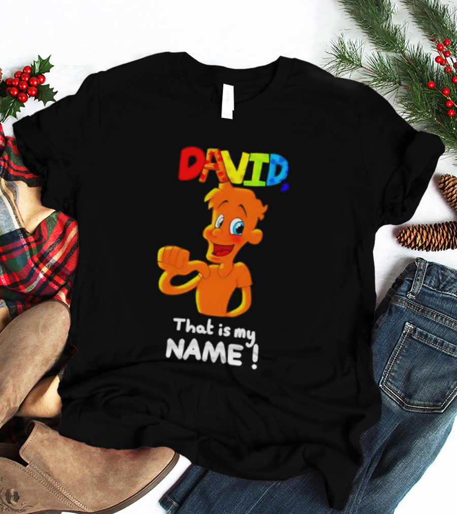 DAVID That Is My Name Bright Cartoon T-Shirt