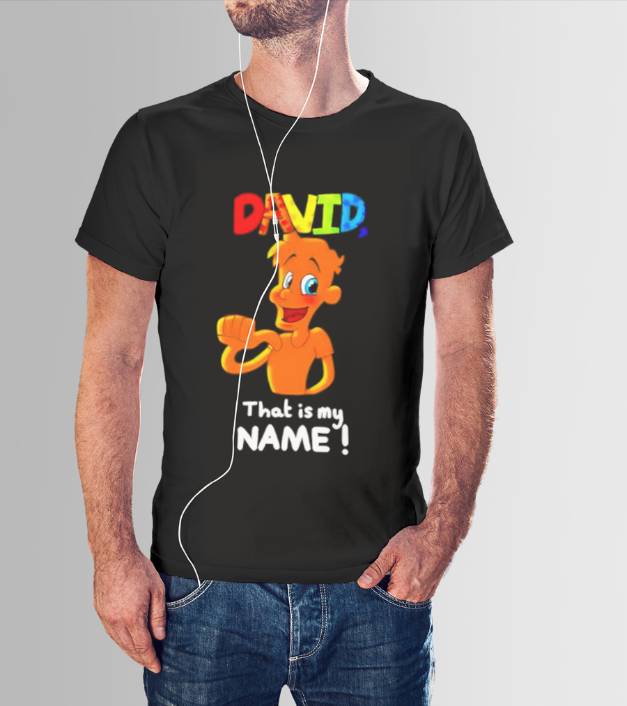 DAVID That Is My Name Bright Cartoon T-Shirt