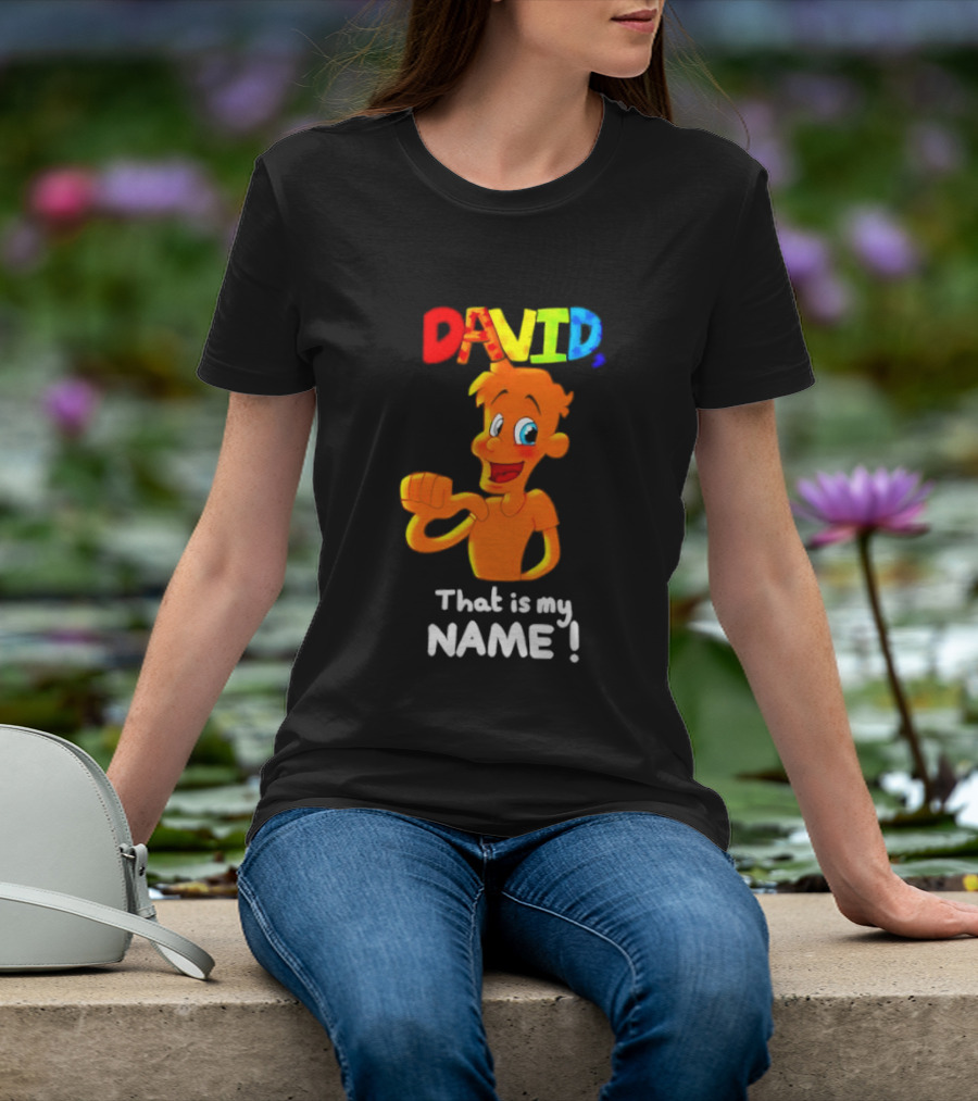 DAVID That Is My Name Bright Cartoon T-Shirt