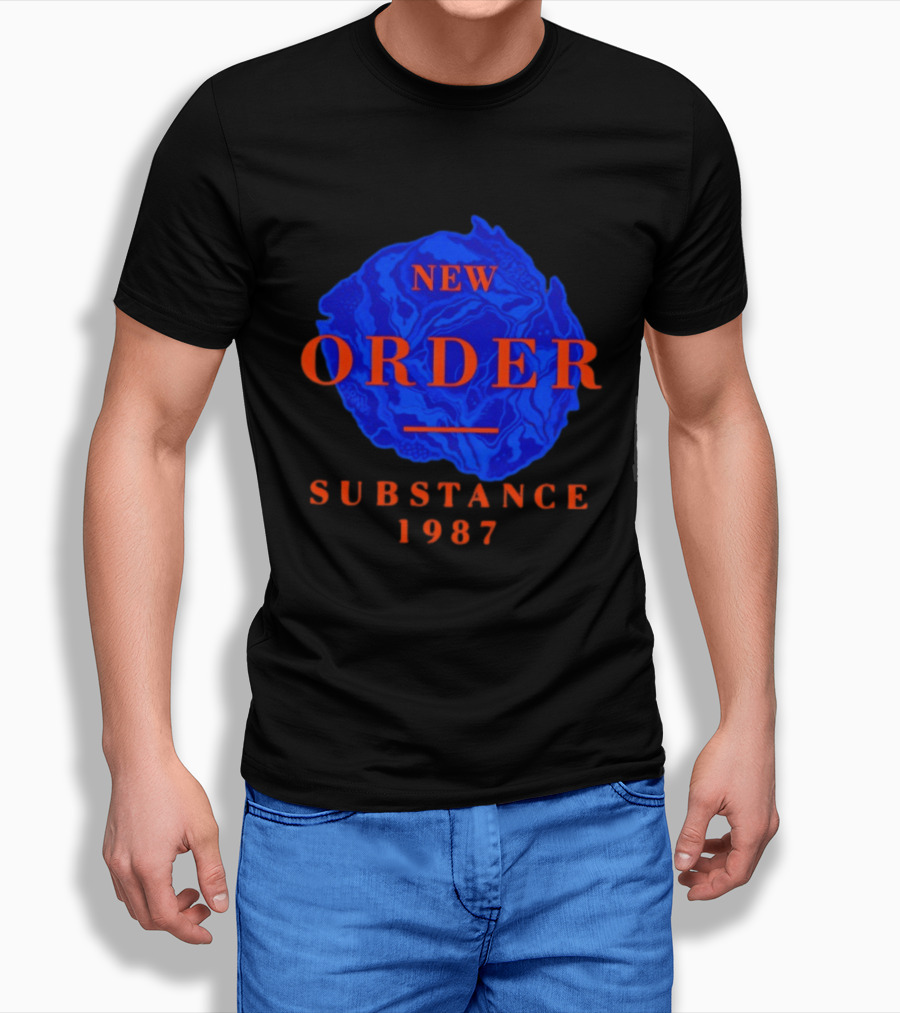 New Order Substance 1987 Blue Marbled T-Shirt