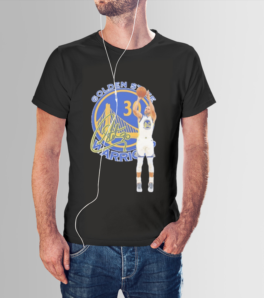 Golden State Warriors Steph Curry 30 Basketball Signature T-Shirt